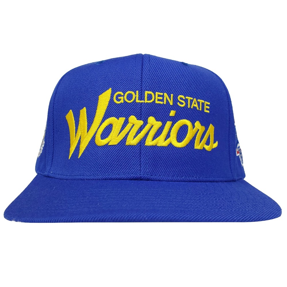 Just Don Golden State Warriors Mitchell & Ness NBA Snapback Script Logo Blue New
